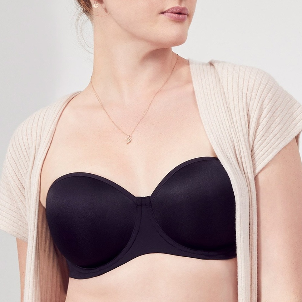 THIRD LOVE-Strapless Bra -32C1/2 -Black-Thirdlove